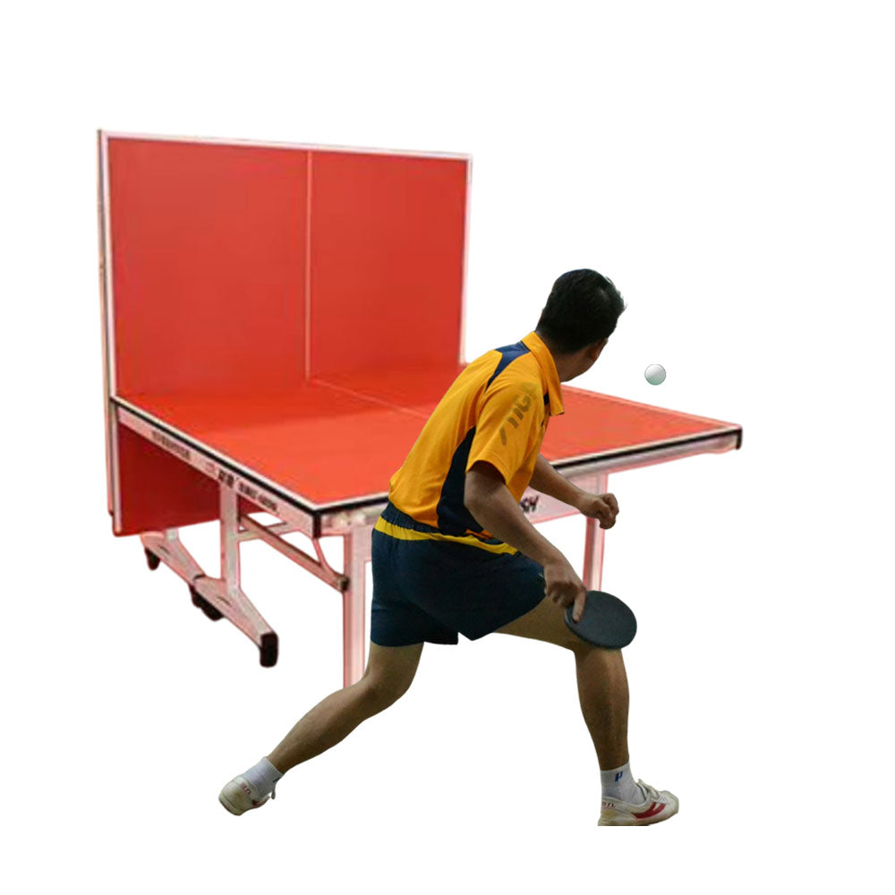 DOUBLE FISH 25MM 25mm White&Red Foldable Solo Play Indoor Table Tennis/Ping Pong Table - Bats Ball Net ITTF Approve
