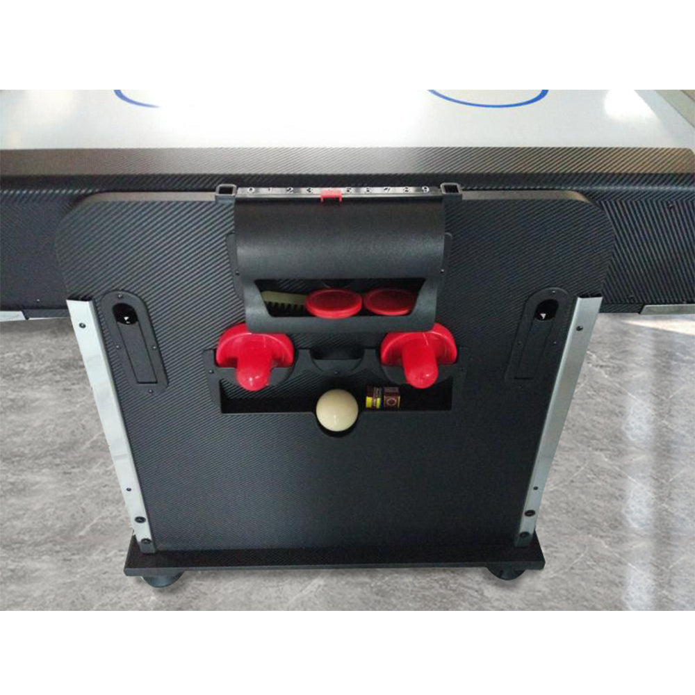 VERSA 4-IN-1 7Ft Convertible Table Air Hockey, Pool Billiards, Dining, and Table Tennis for Billiard Game Rooms with Free Accessories - Blue Felt