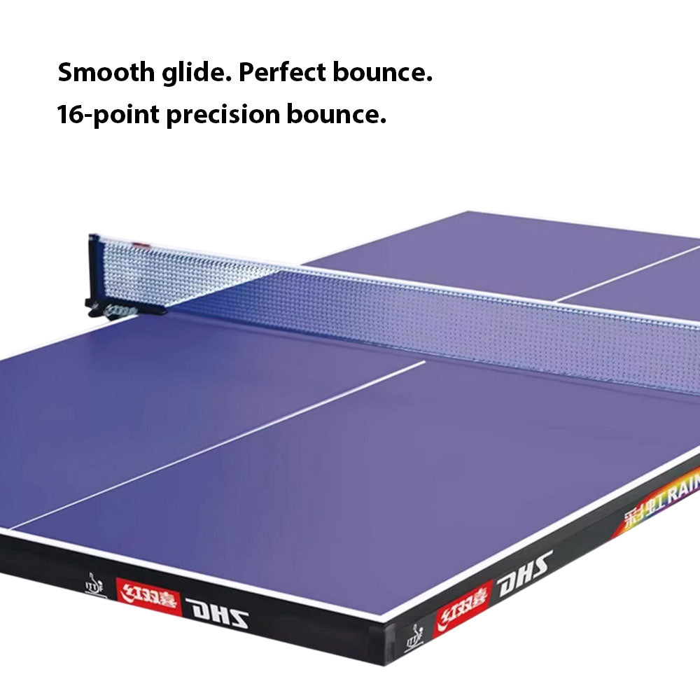 DHS T1010 Premium 15mm Indoor Blue Table Tennis Pingpong Table - Bats Balls Net