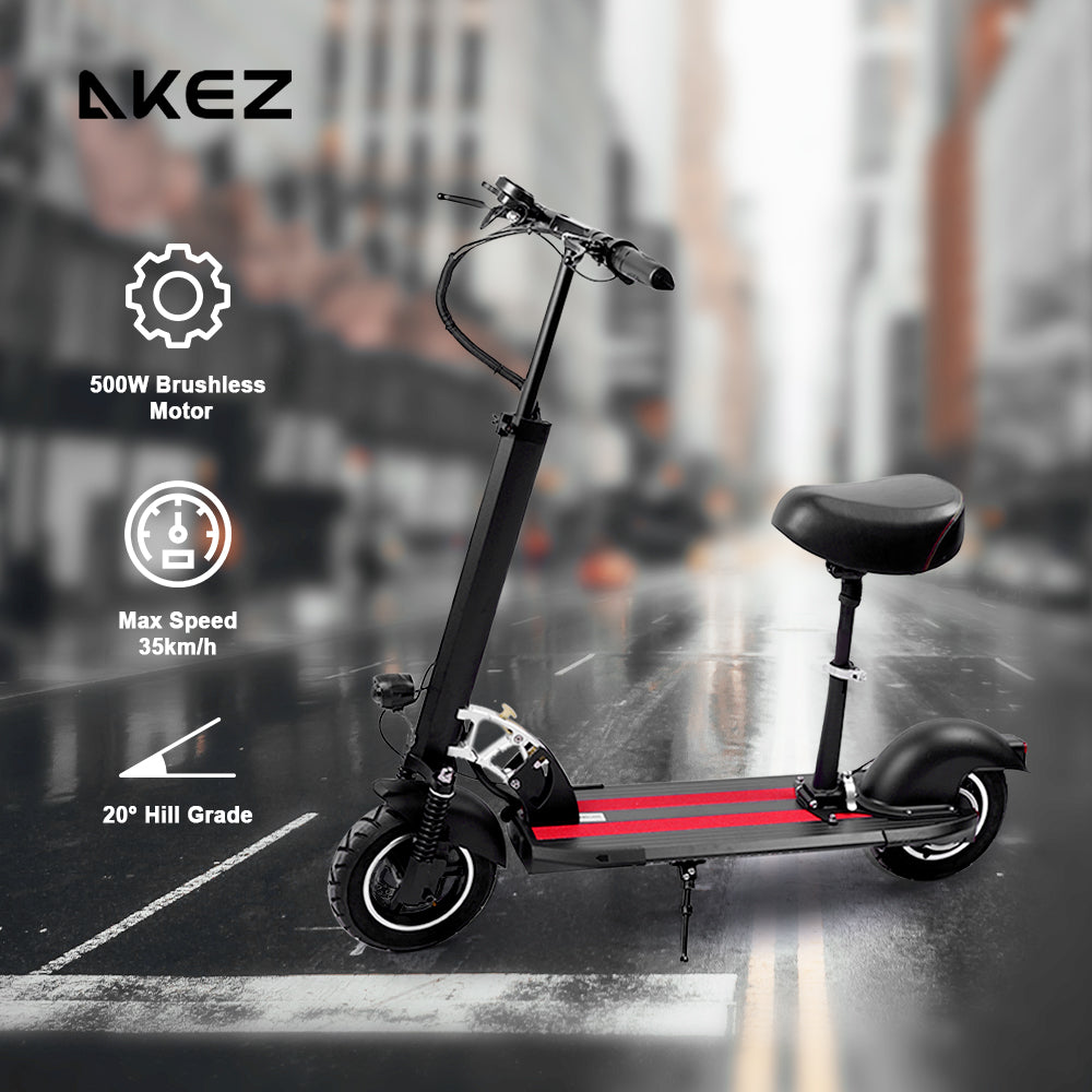 GLIDER 500W Electric Scooter w/Seat Motorised Adult Kids Boys Riding Foldable