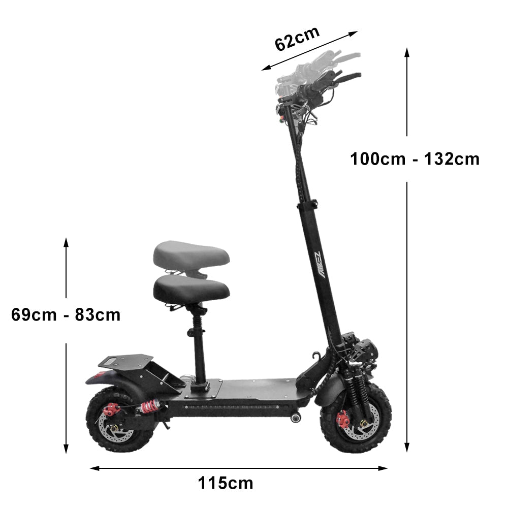 GLIDER 11SQSD Dual Motors* 1000W Electric Scooter w/ Seat 48V 13AH Battery