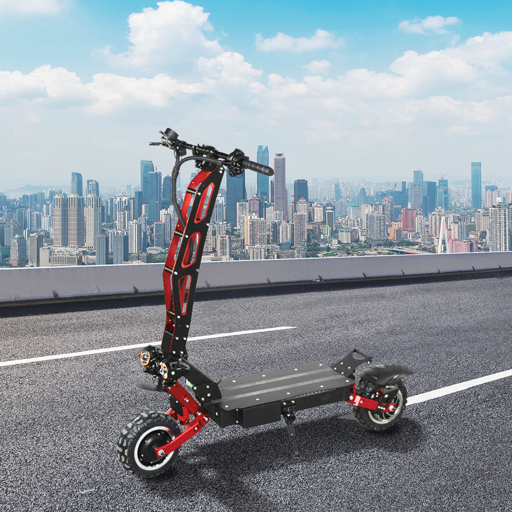 GLIDER ES-M8-Max 2800W*2 60V 21Ah Foldable Electric Scooter Portable LED Display Device - Black&Red