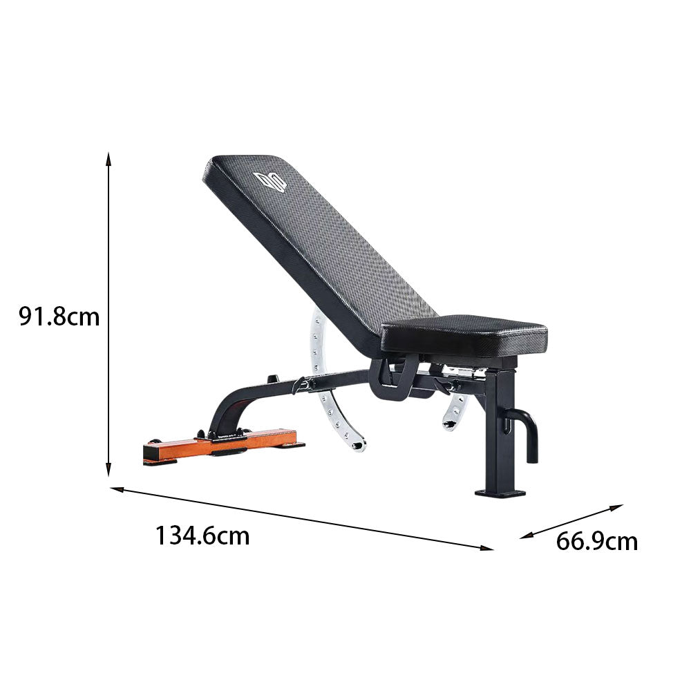 MERIDIAN B5 134.6cm Home Fitness Gear Front Rollers Heavy - Duty Thick Pipes Dumbbell Bench Press