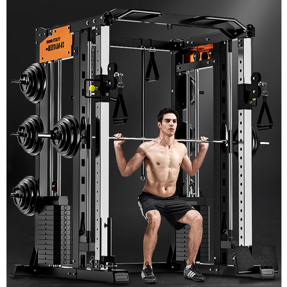 MERIDIAN HS1 Home Gym Multi Function Power Rack Squat Cage Weight Train Equipment Smith Machine