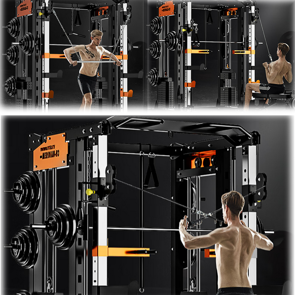 MERIDIAN HS1 Home Gym Multi Function Power Rack Squat Cage Weight Train Equipment Smith Machine