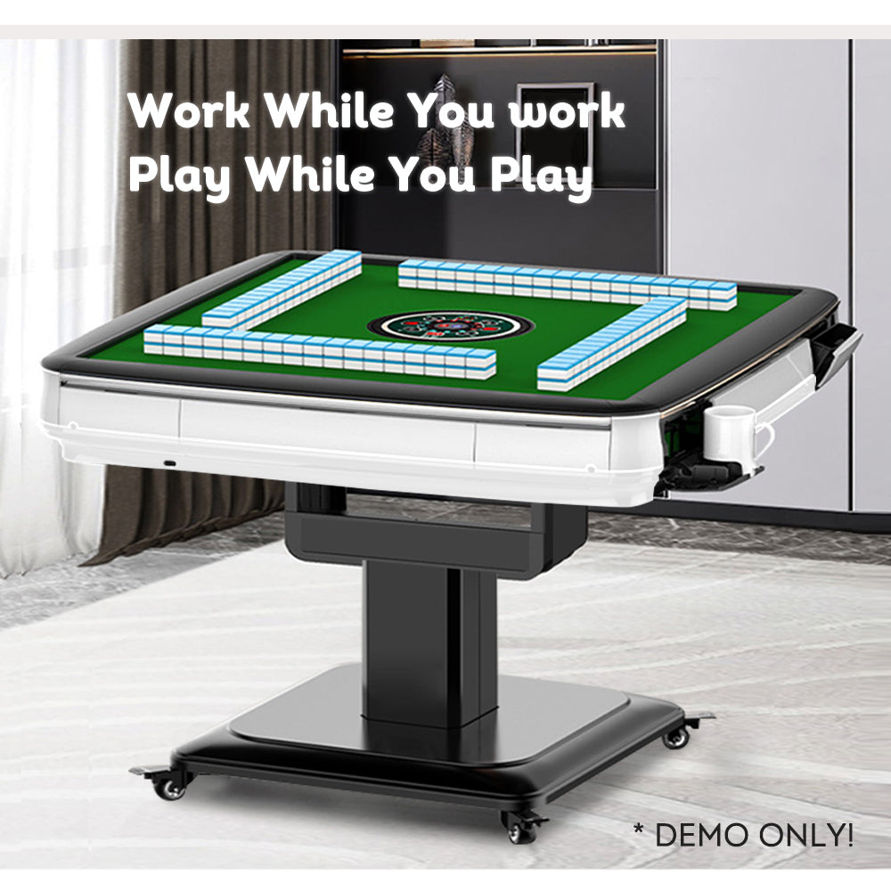 HEXJON Low-noise Foldable Models Q15 Mahjong Table Pearl White With Usb The Outer Frame Comes With A Cup Holder To Put The Ashtray