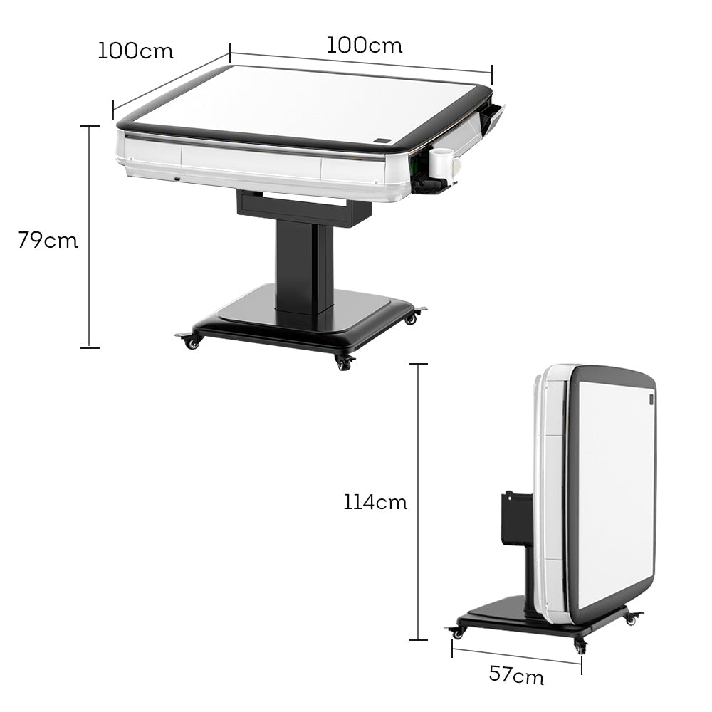 HEXJON Low-noise Foldable Models Q15 Mahjong Table Pearl White With Usb The Outer Frame Comes With A Cup Holder To Put The Ashtray