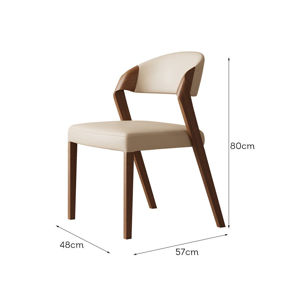 LIVARA DC1125 Faux Leather Fabric Dining Chair Ash Wood Frame