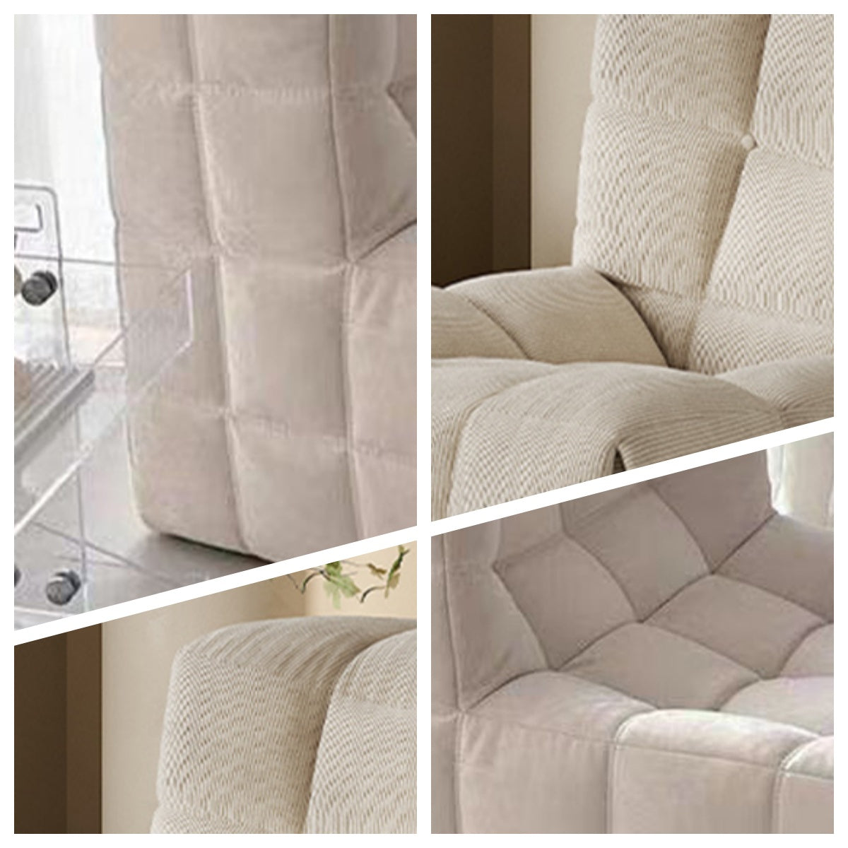 LIVARA EC1072 Corduroy Fabric and Molded Cotton-Filled Leisure Chair