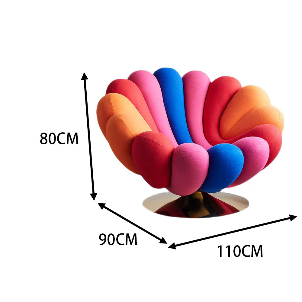 LIVARA EC1097 Colorful Floral Shaped Cotton Elastic Fabric Light Luxury Leisure Chair
