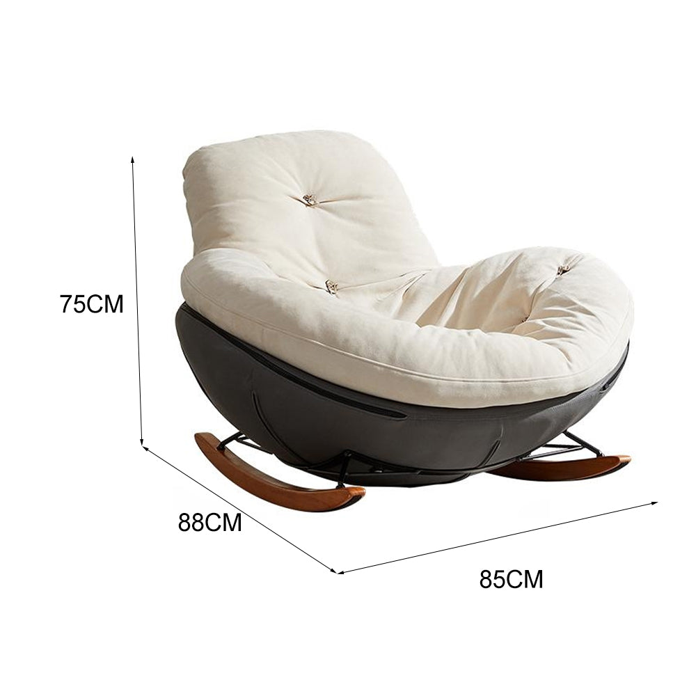 LIVARA EC1211 Technology Fabric Curved Board Wooden Legs Leisure Chair