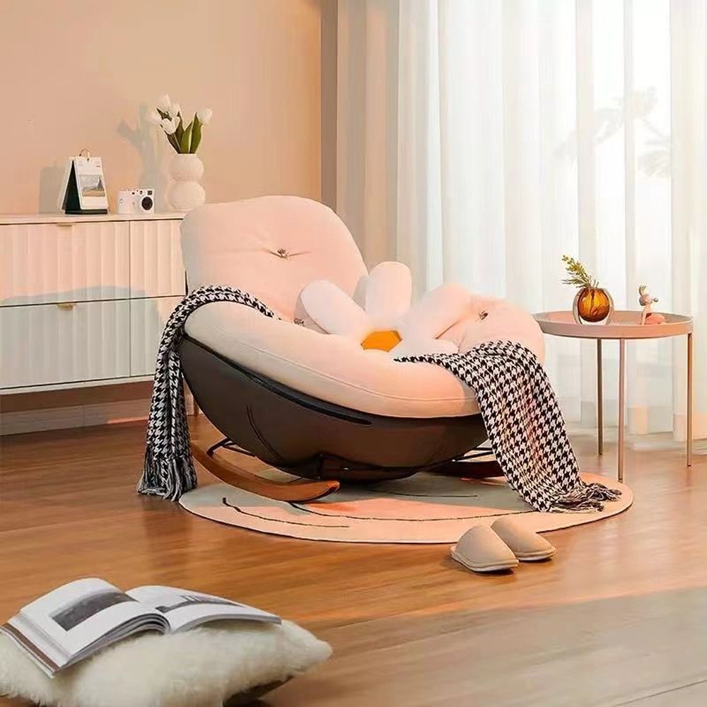 LIVARA EC1211 Technology Fabric Curved Board Wooden Legs Leisure Chair