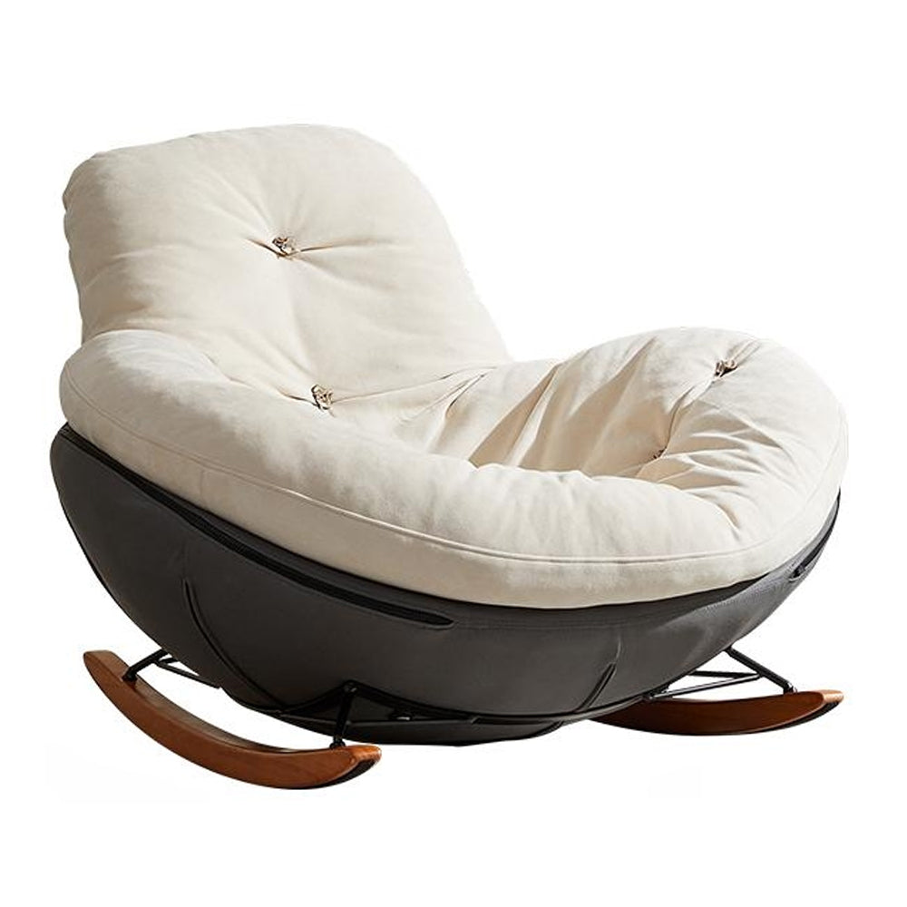 LIVARA EC1211 Technology Fabric Curved Board Wooden Legs Leisure Chair