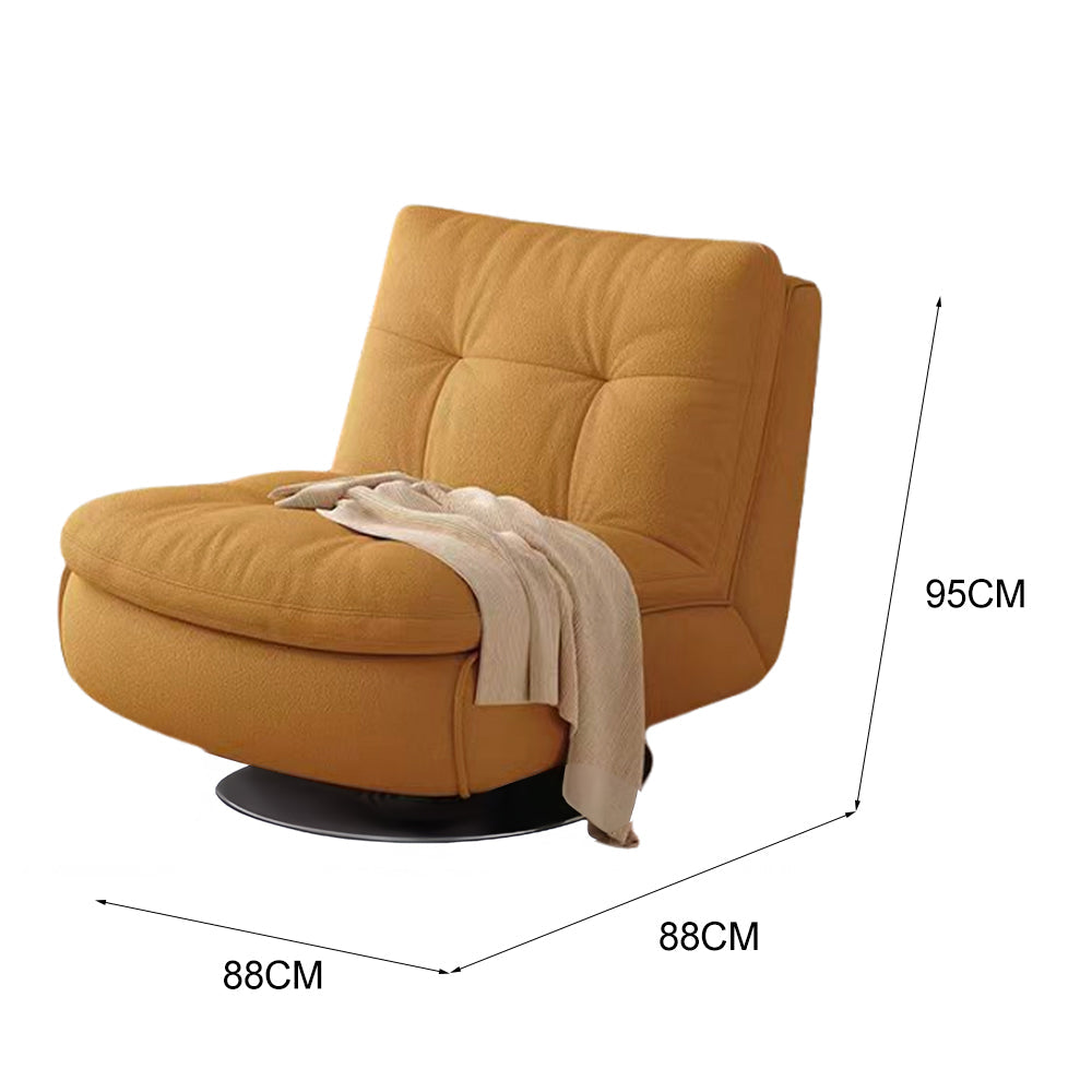 LIVARA EC1234 Steel Frame Velvet Fabric Leisure Chair - Orange