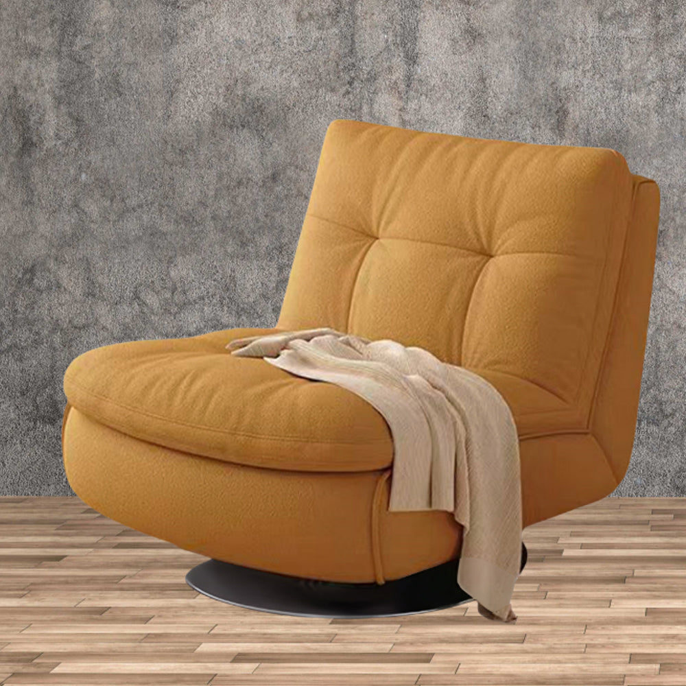 LIVARA EC1234 Steel Frame Velvet Fabric Leisure Chair - Orange