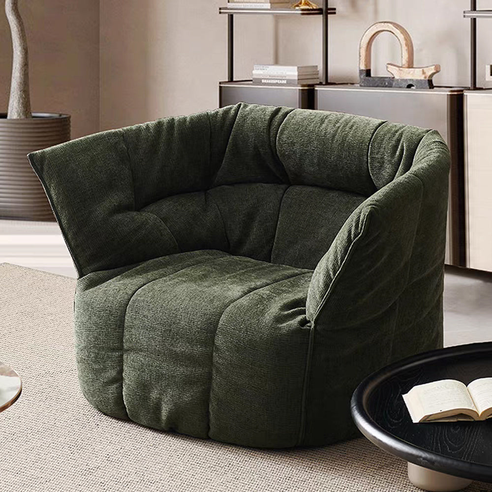 LIVARA EC1241 Plush Fabric, Built-In Wooden Frame Leisure Chair