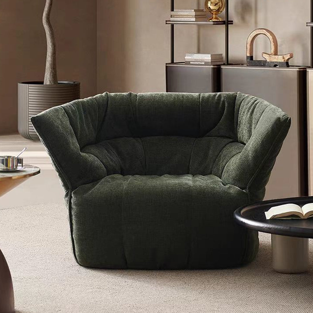 LIVARA EC1241 Plush Fabric, Built-In Wooden Frame Leisure Chair