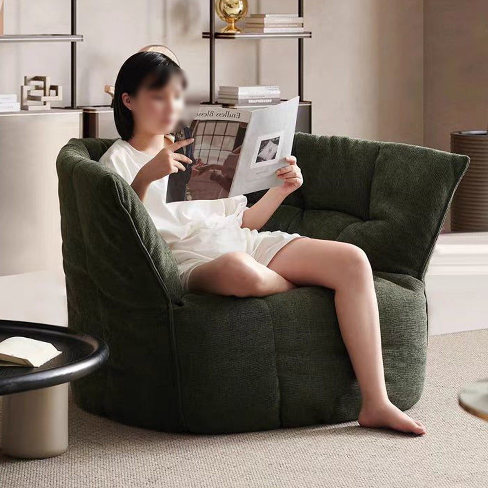 LIVARA EC1241 Plush Fabric, Built-In Wooden Frame Leisure Chair