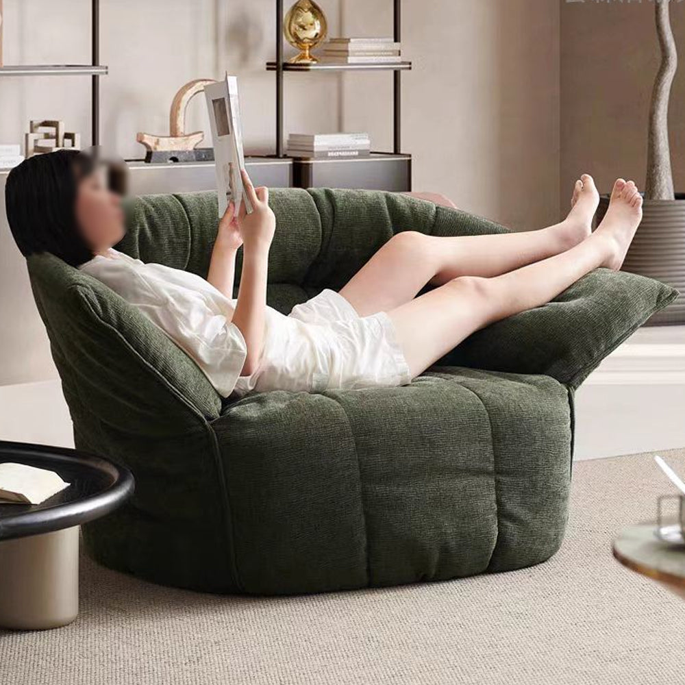 LIVARA EC1241 Plush Fabric, Built-In Wooden Frame Leisure Chair