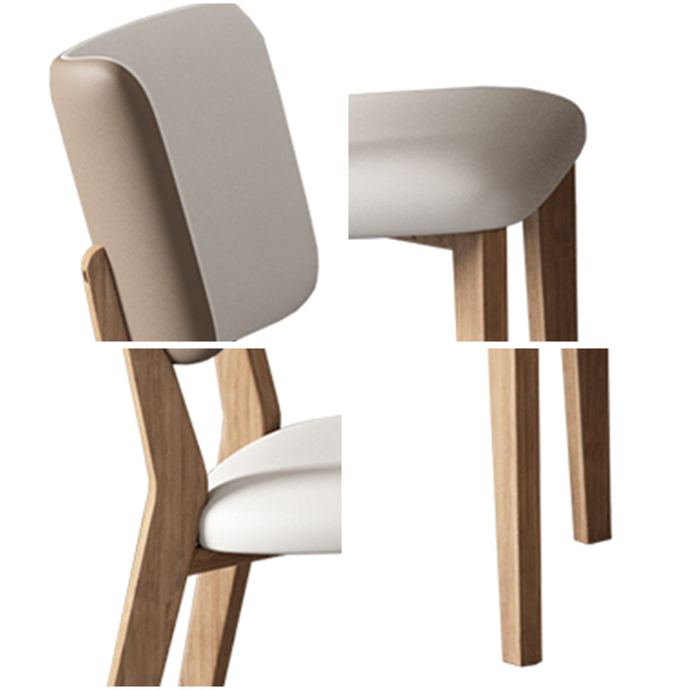 LIVARA DC1061 Faux Leather Fabric Dining Chair Rubber Wood Frame