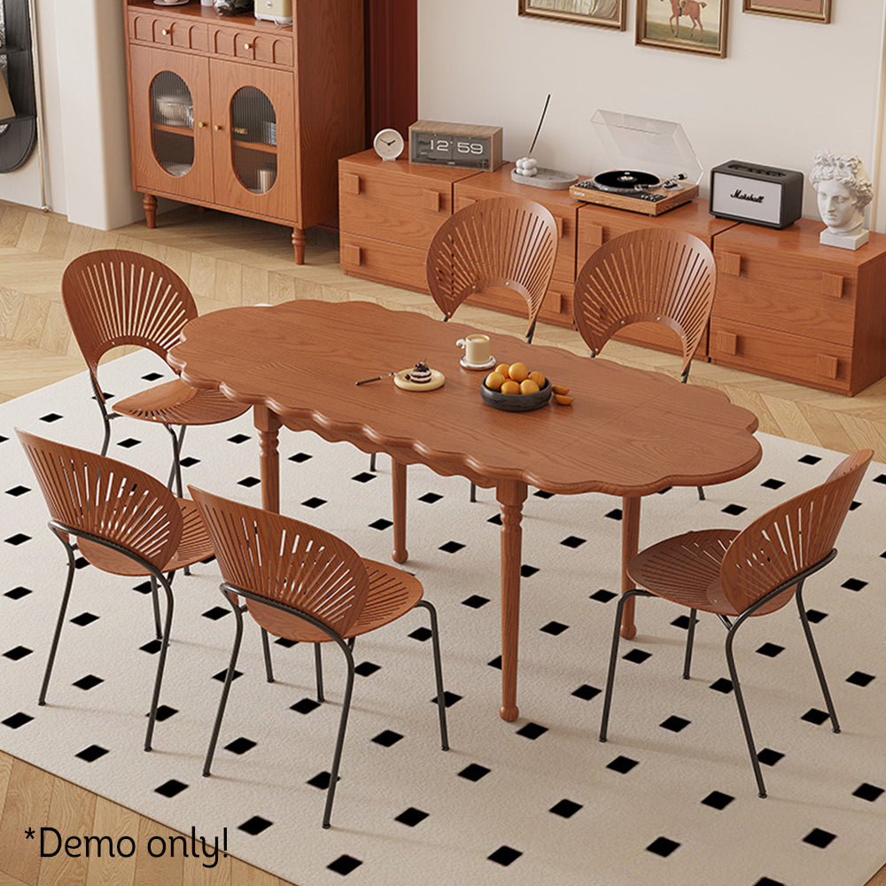 LIVARA 160cm Dinning Table and Chair Solid Wood Tabletop