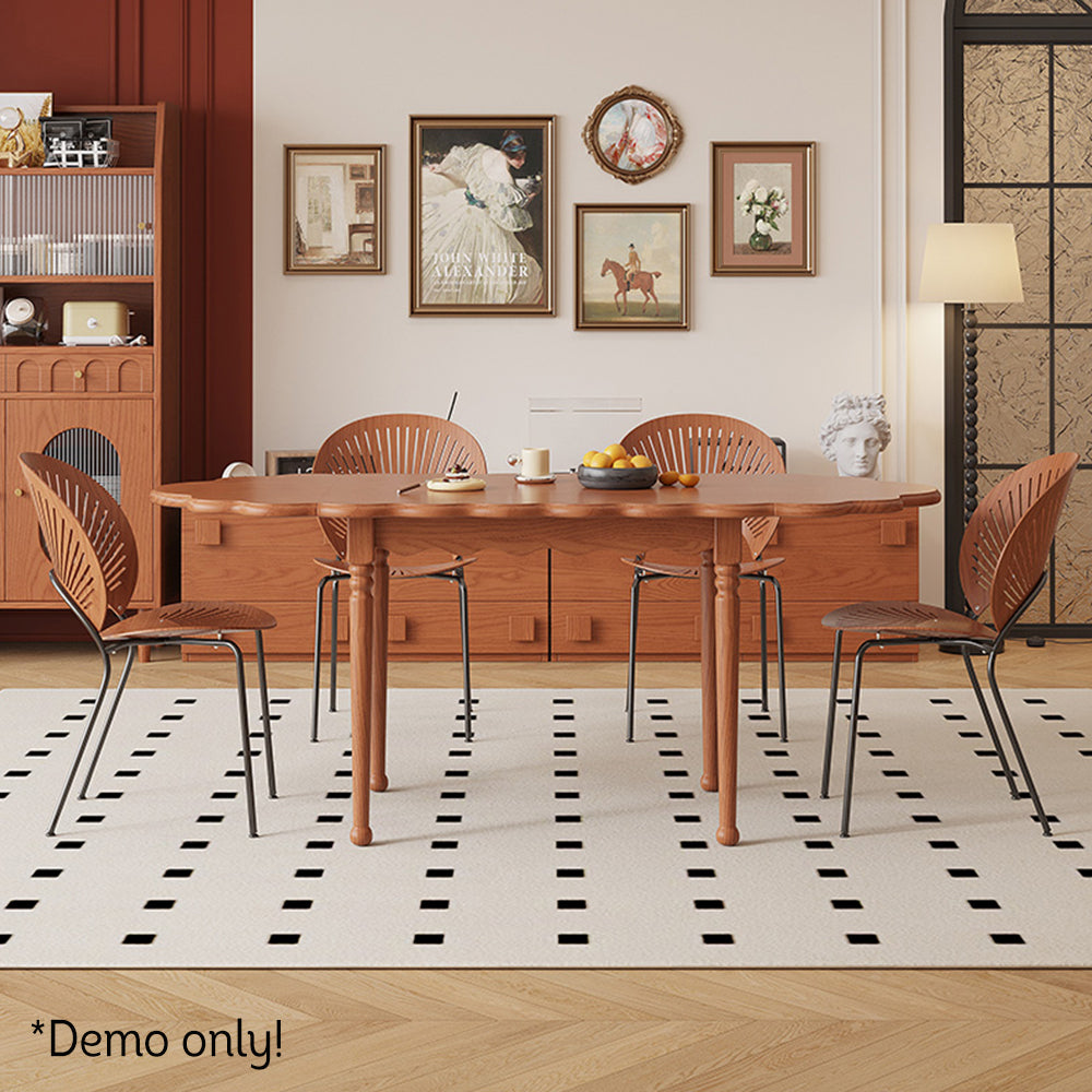 LIVARA 160cm Dinning Table and Chair Solid Wood Tabletop