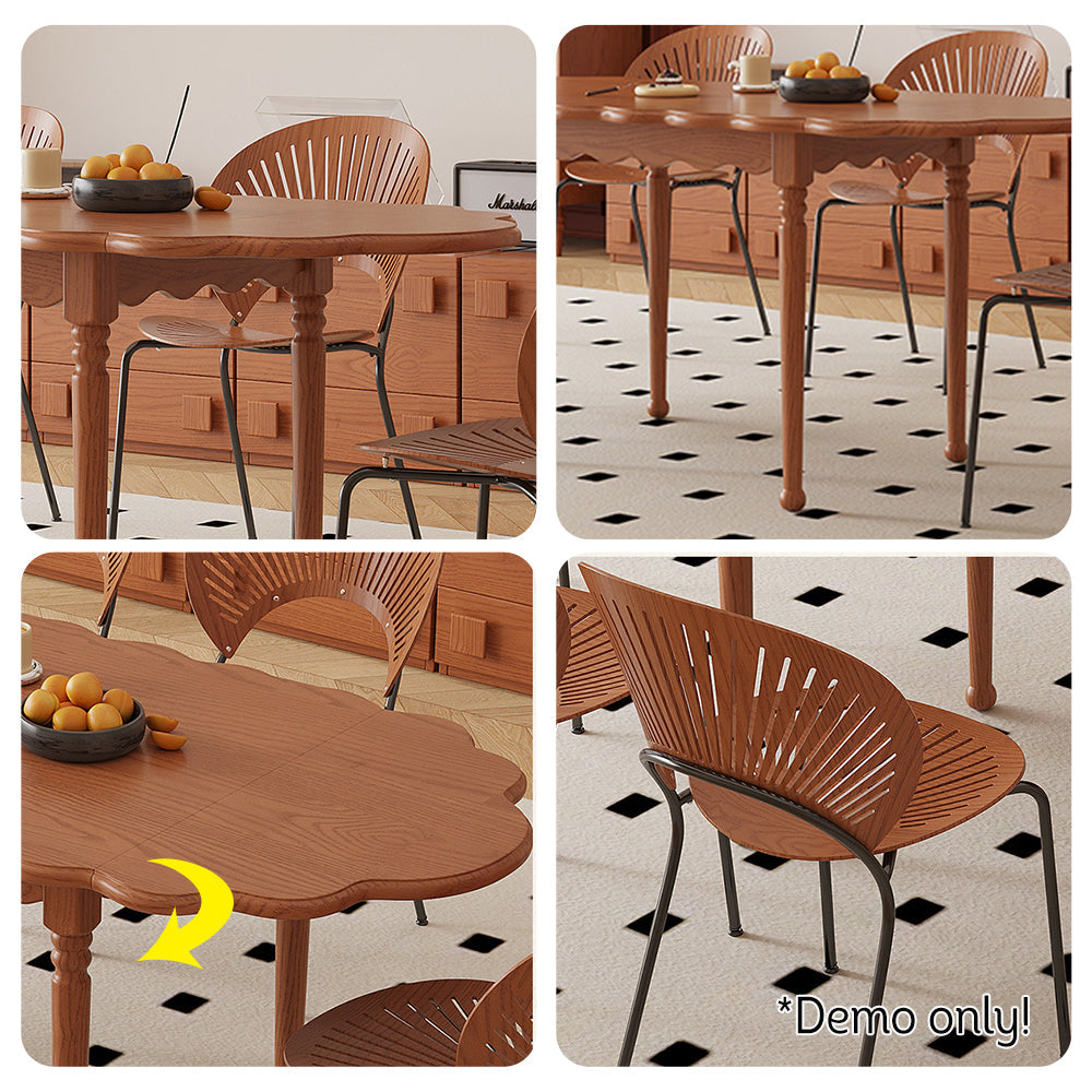 LIVARA 160cm Dinning Table and Chair Solid Wood Tabletop