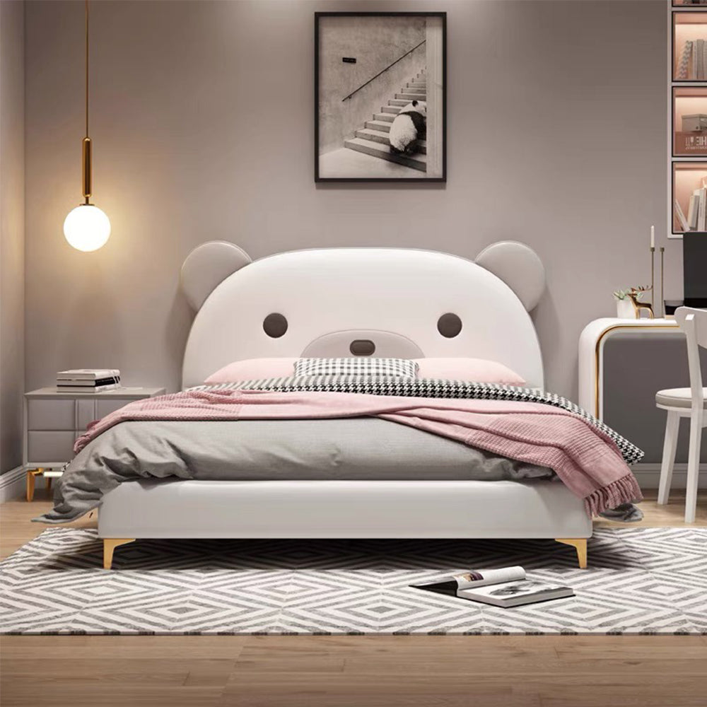 LUXORA CB1193 150/180cm Solid Wood Frame Cartoon Bear-Shaped Kids Bed