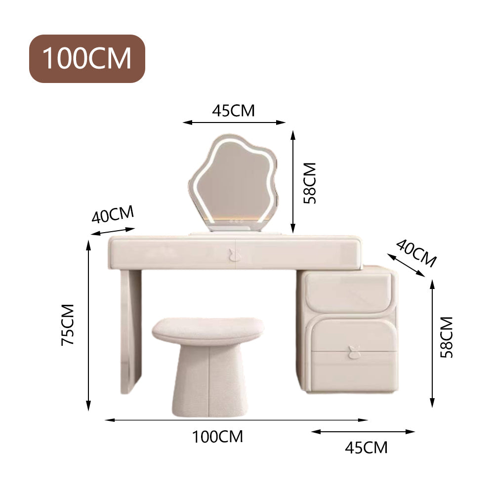 LUXORA DR1080 100-120cm Lacquered Solid Wood Tabletop Dressing Table