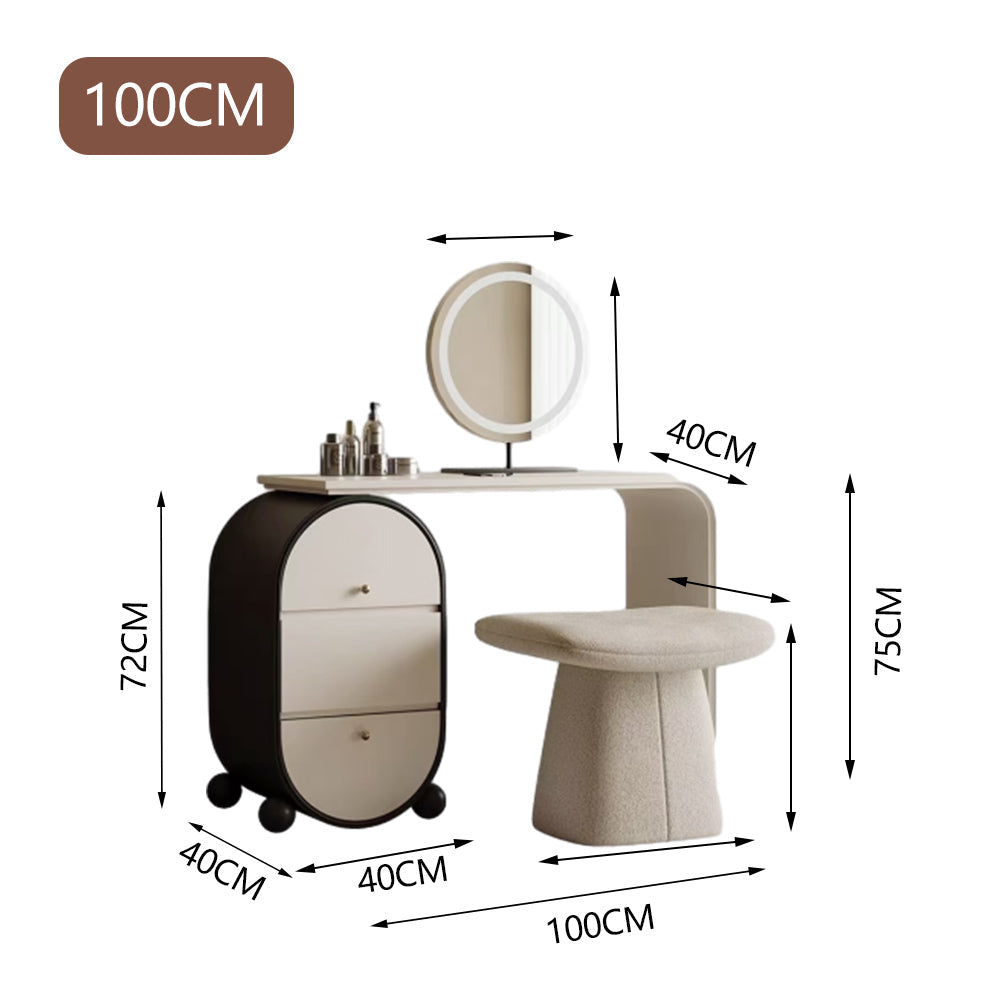 LUXORA DR1082 100-120cm Lacquered Solid Wood Tabletop Dressing Table