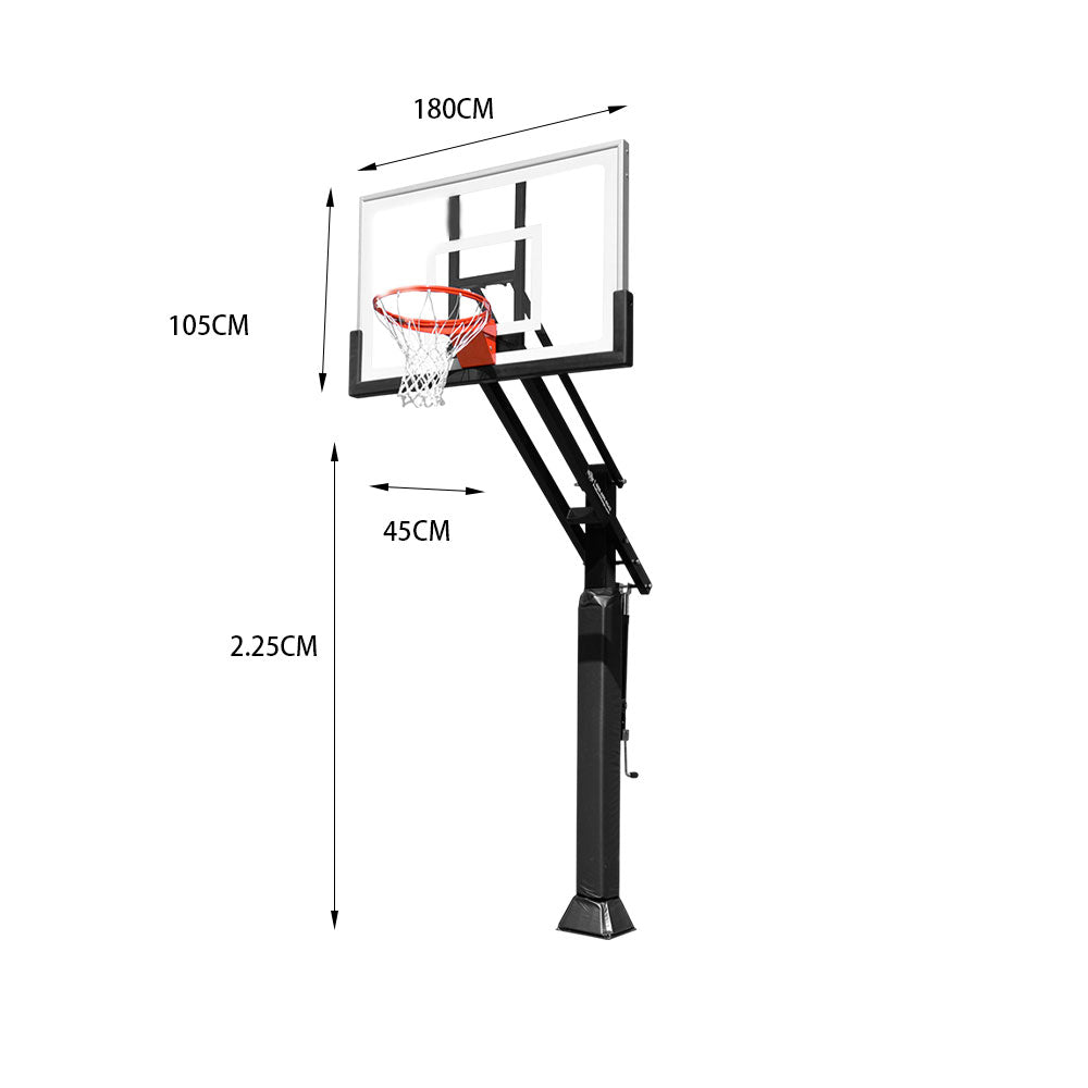 DUNK MASTER M029 Basketball System In Ground Basketball Stand Ring Hoop Ironman Heavy Duty Professional