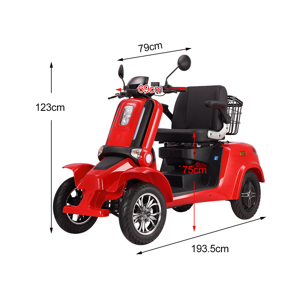 ROLLUX E4 800W*2 Dual Motor 4 Wheels Golf Mobility Scooter 300KG Weight Capacity