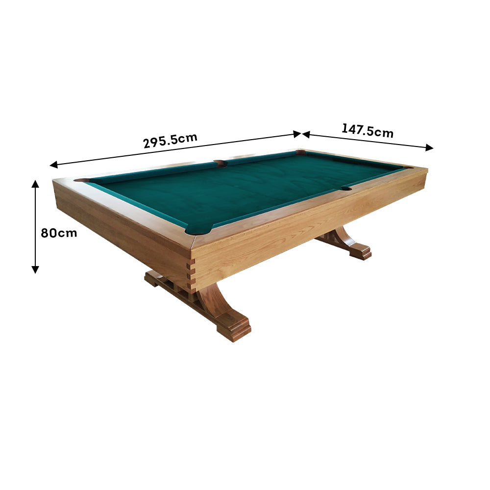 QUESLA WT01 8FT Slate Pool Snooker Table Billiards Table - Orange&Green