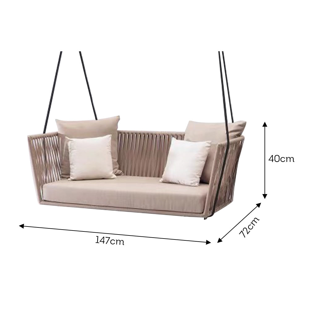 LIVARA PE Rattan Outdoor Sofa Garden Chair - Dark Khaki