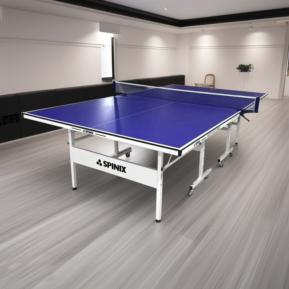 SPINIX 16mm Indoor Blue Foldable Solo Play Table Tennis Pingpong Table-Bats Balls Net