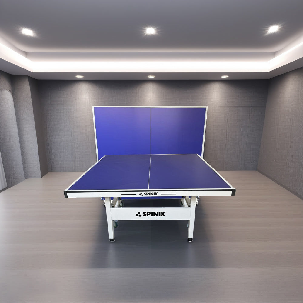 SPINIX 16mm Indoor Blue Foldable Solo Play Table Tennis Pingpong Table-Bats Balls Net