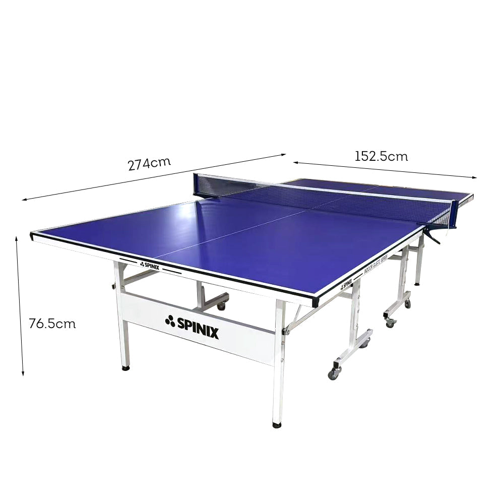 SPINIX 16mm Indoor Blue Foldable Solo Play Table Tennis Pingpong Table-Bats Balls Net
