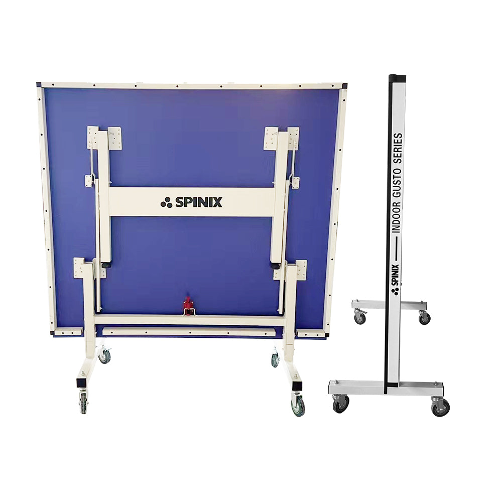 SPINIX 16mm Indoor Blue Foldable Solo Play Table Tennis Pingpong Table-Bats Balls Net
