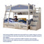 LIVARA 911 1.2M Bunk Bed w/ Two Free Mattresses Ladder Cabinet Trundle Bed - Blue&White