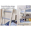 LIVARA 911 1.2M Bunk Bed w/ Two Free Mattresses Ladder Cabinet Trundle Bed - Blue&White