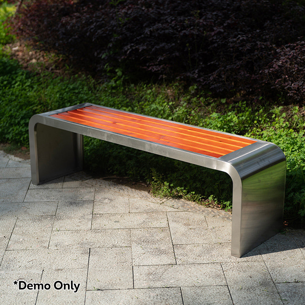 SOLARA Outdoor Stainless Steel Anti-corrosive Wood Bench