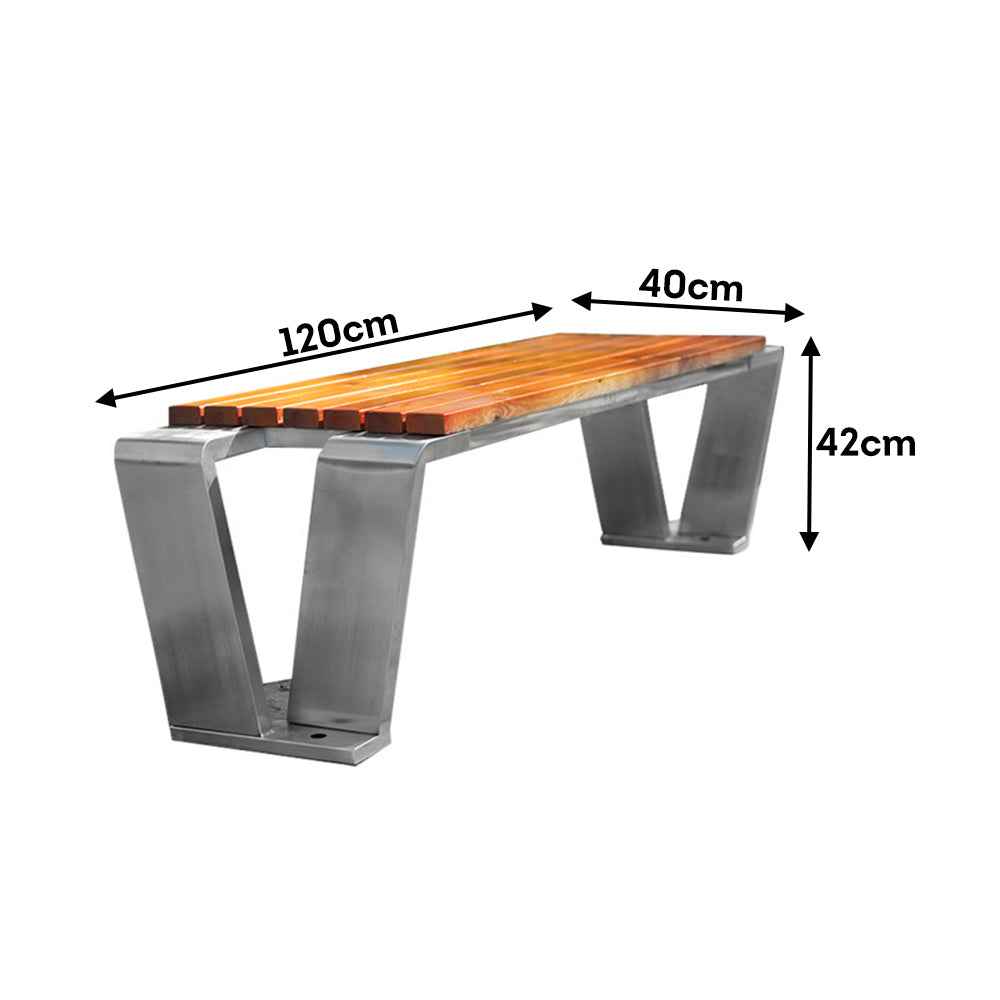 SOLARA Outdoor Stainless Steel Anti-corrosive Wood Bench