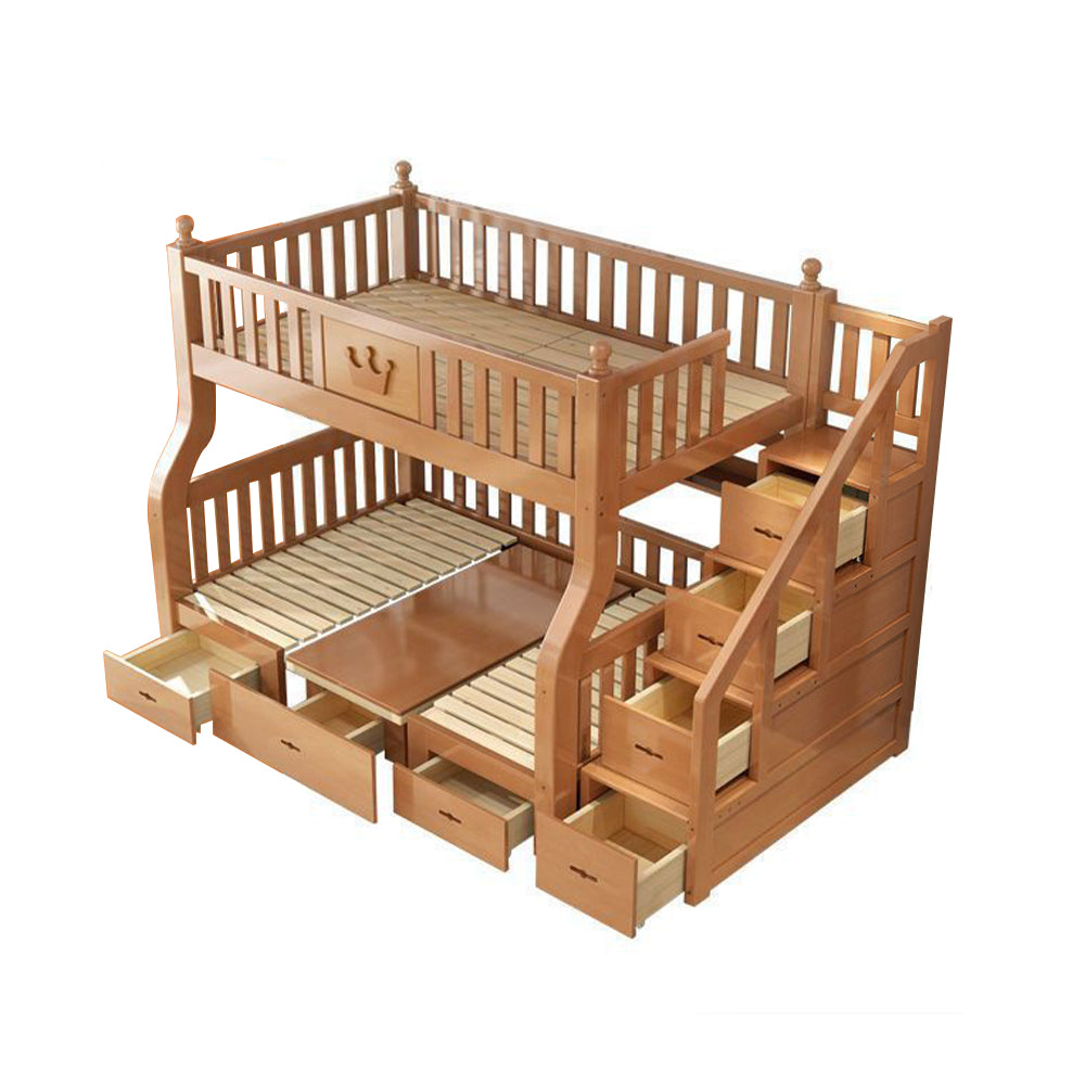 LIVARA 1.5m Solid Wood Frame Bunk Bed w/ Mattresses - Wood