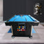 VERSA 7Ft 4-In-1 Convertible Air Hockey/ Pool Billiards/ Dining Table / Table Tennis Table Blue/ Black Felt For Billiard Gaming Room Free Accessory