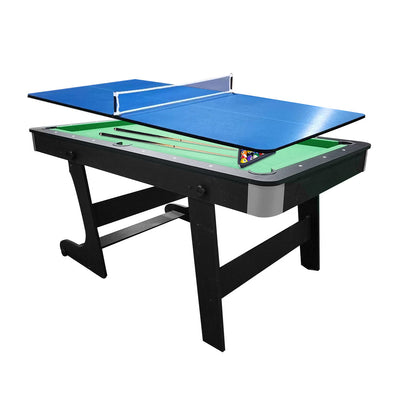 CUETIQ 6FT 3-IN-1 MDF Foldable Billiard Table Pool Table, Table Tennis Table and Dining Table