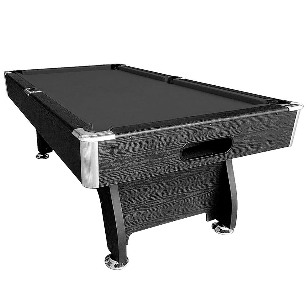 CUETIQ 7FT MDF Pool Snooker Billiard Table with Accessories Pack - Black Frame