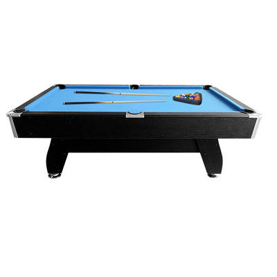 CUETIQ 7FT MDF Pool Snooker Billiard Table with Accessories Pack - Black Frame