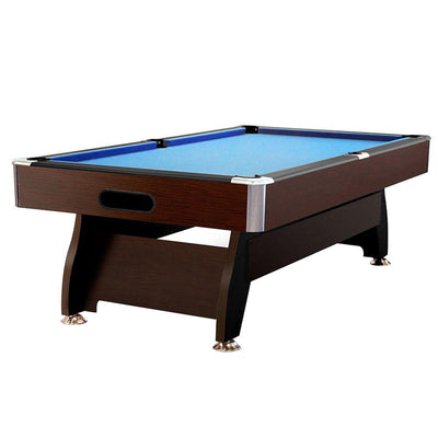 CUETIQ 8FT MDF Walnut Frame Pool Snooker Billiard Table with Accessories Pack