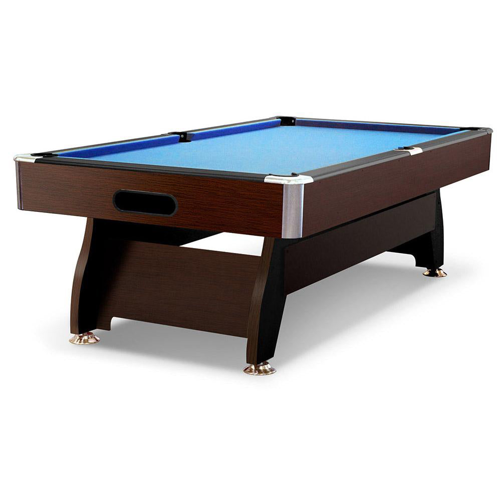 CUETIQ 8FT MDF Walnut Frame Pool Snooker Billiard Table with Accessories Pack