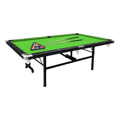 CUETIQ 7FT Foldable Pool Table Billiard Table Free Accessory For Small Room - Green Felt